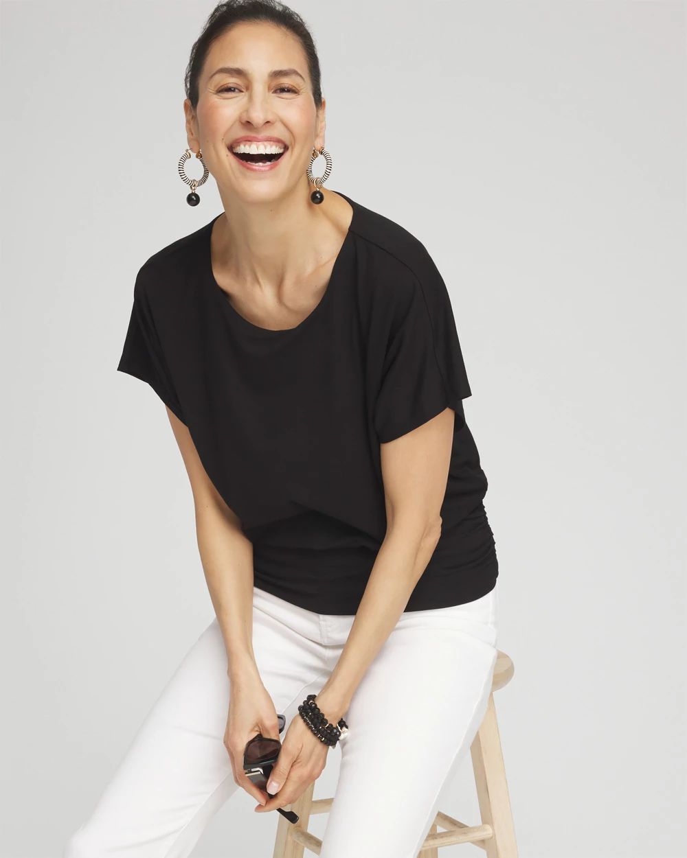 Touch of Cool™ Ruched Banded Hem Top