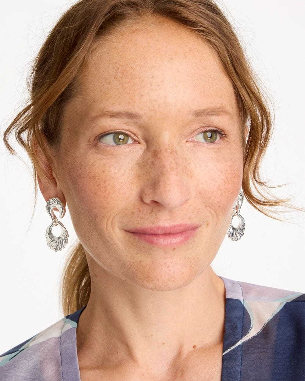 Silvertone Doorknocker Earrings click to view larger image.