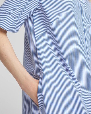 Cotton Stripe Shirt Dress