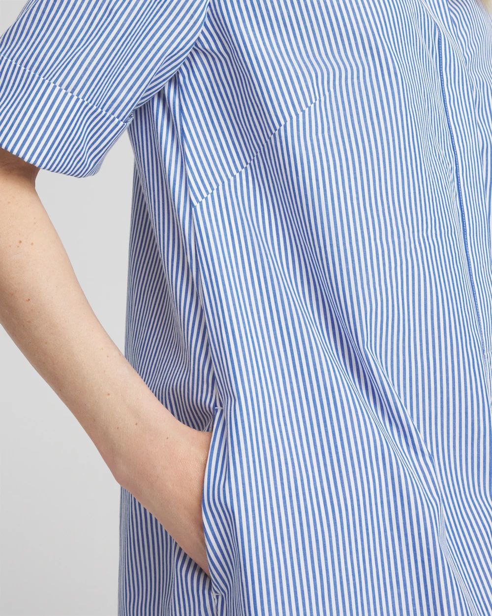 Cotton Stripe Shirt Dress