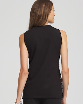 Sequin Beaded Notch Neck Tank click to view larger image.