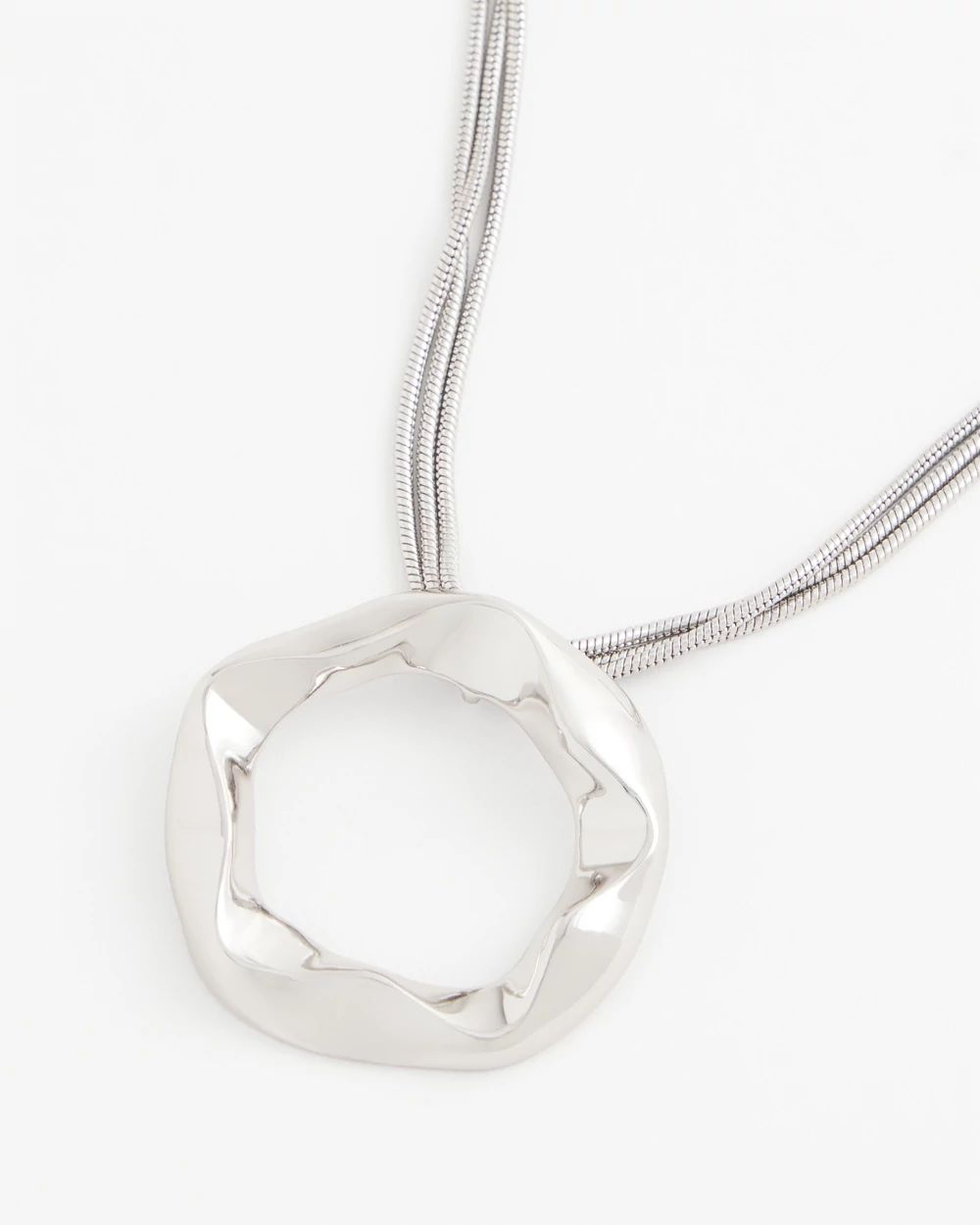 Multi-Strand Circle Pendant Necklace