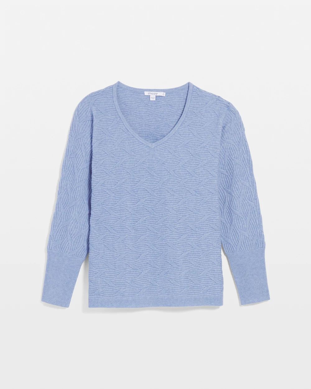 V-Neck Cable-knit Pullover Sweater click to view larger image.