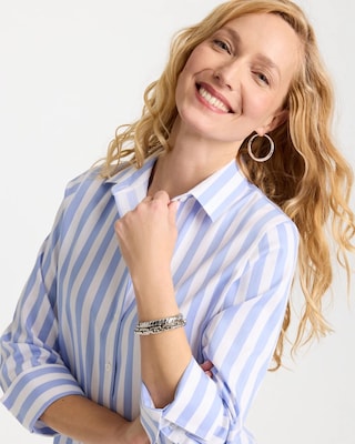 No Iron™ Striped Stretch Shirt click to view larger image.