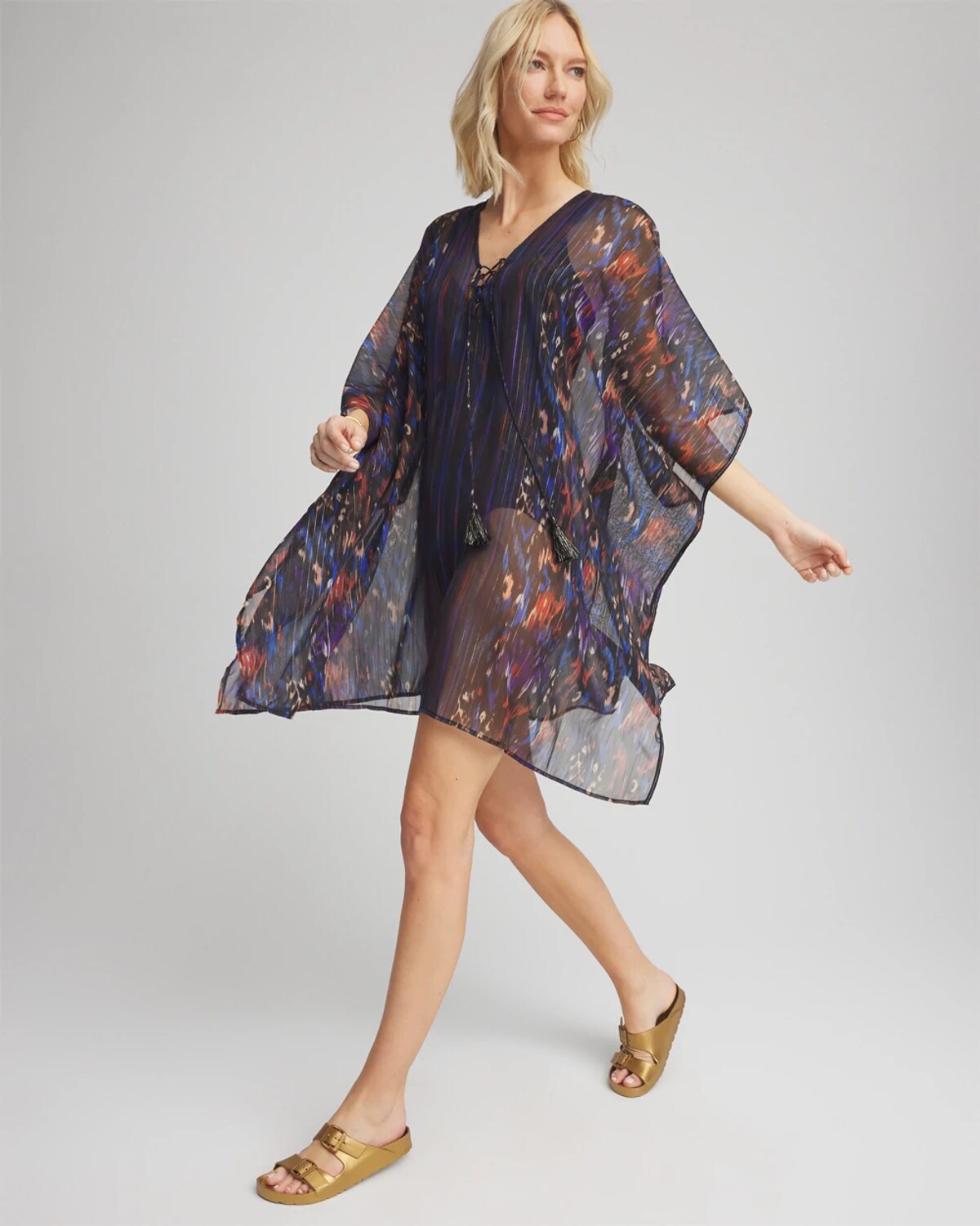 Chico's Miraclesuit Tapiz Caftan Cover-up In Multi