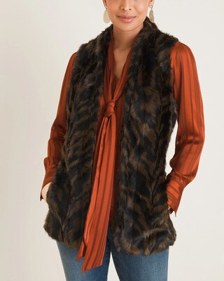 Tiger-Print Faux-Fur Vest