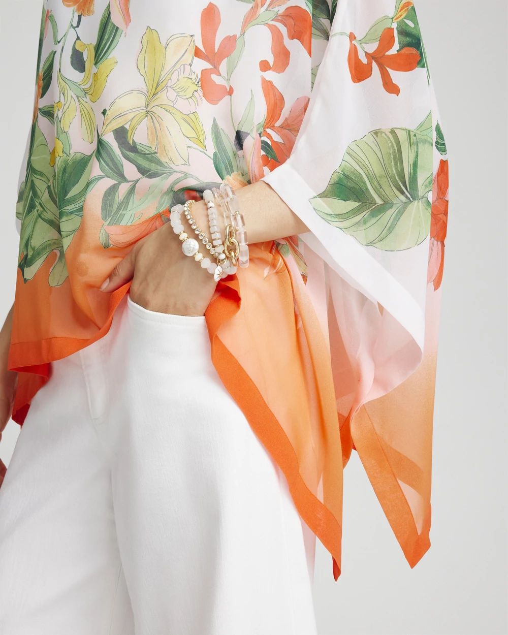 Floral Ombre Poncho click to view larger image.