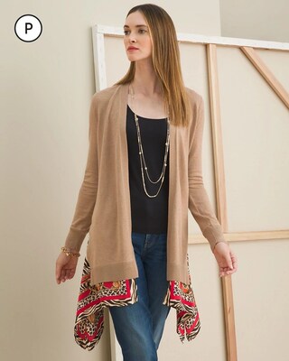 Petite Scarf Hem Cardigan