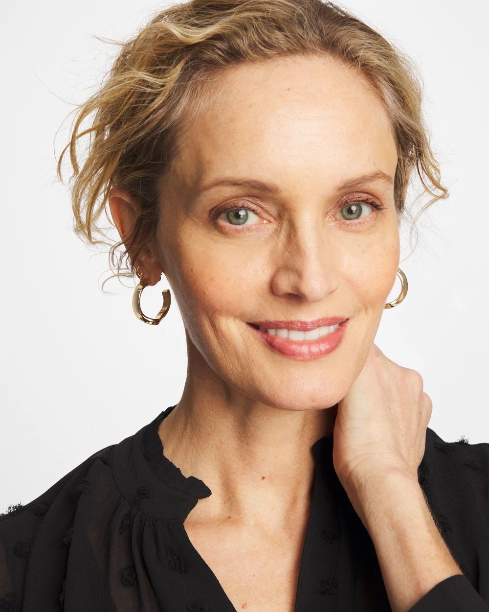 Gold Wavy Hoop Earrings