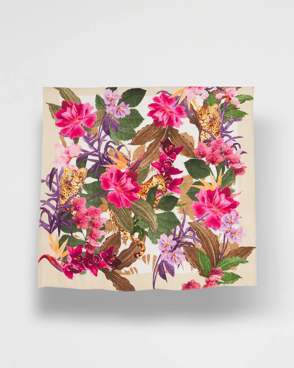 Floral Square Satin Scarf