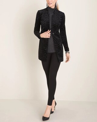 Embossed Zebra-Print Velvet Jacket