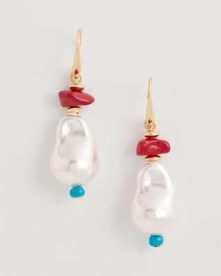Beaded Linear Drop Earrings