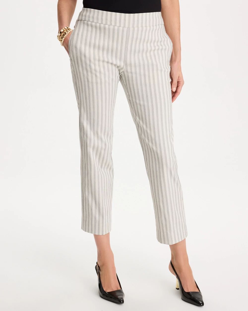 Striped Straight Crop Pant