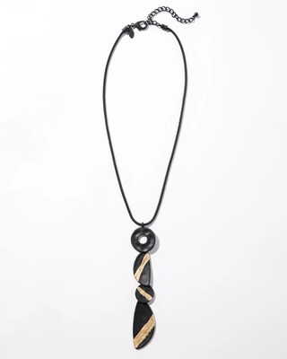 Black & Gold Foil Pendant Necklace