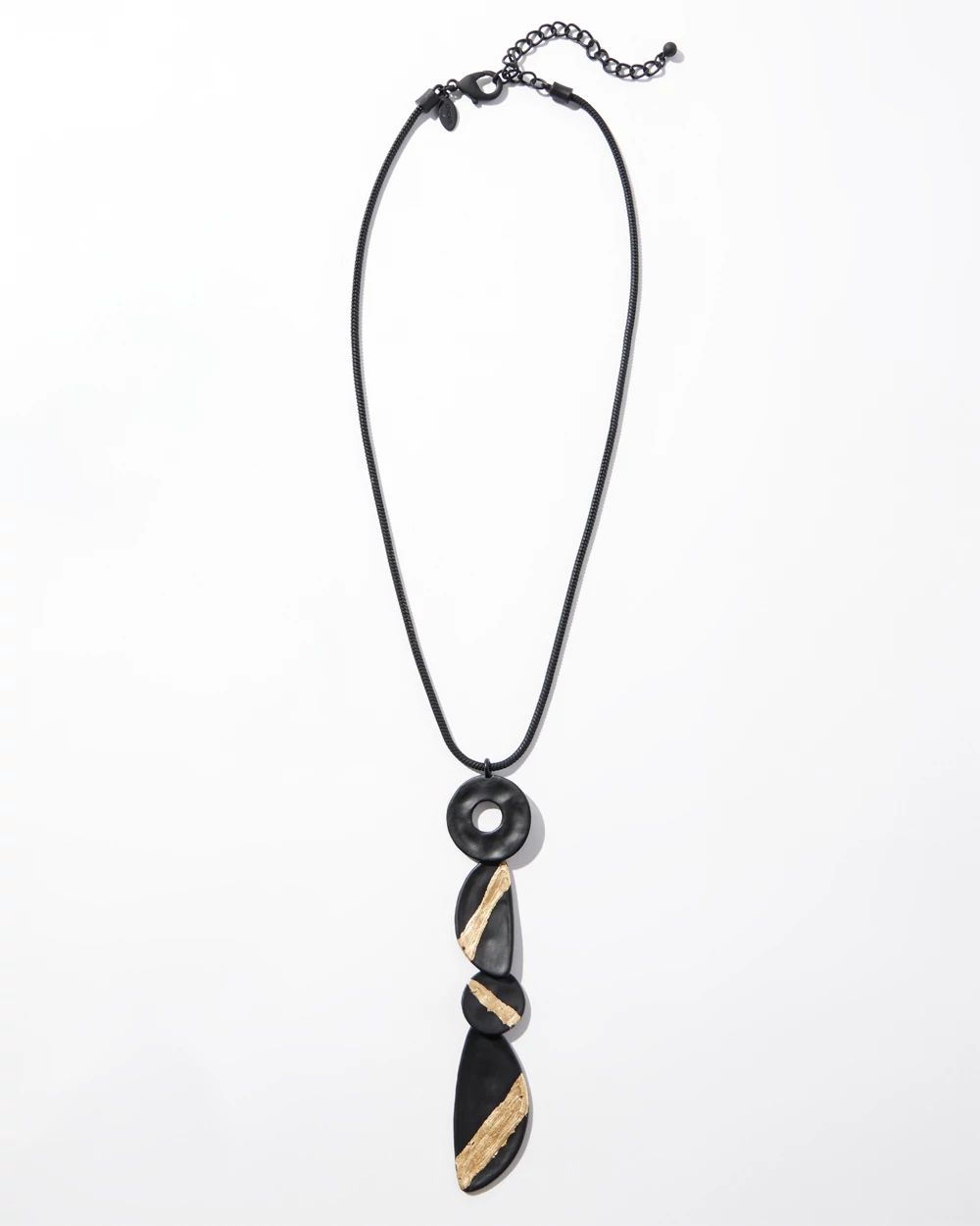 Black & Gold Foil Pendant Necklace