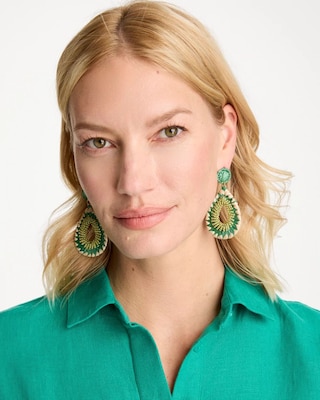 Thread Wrapped Teardrop Earrings click to view larger image.