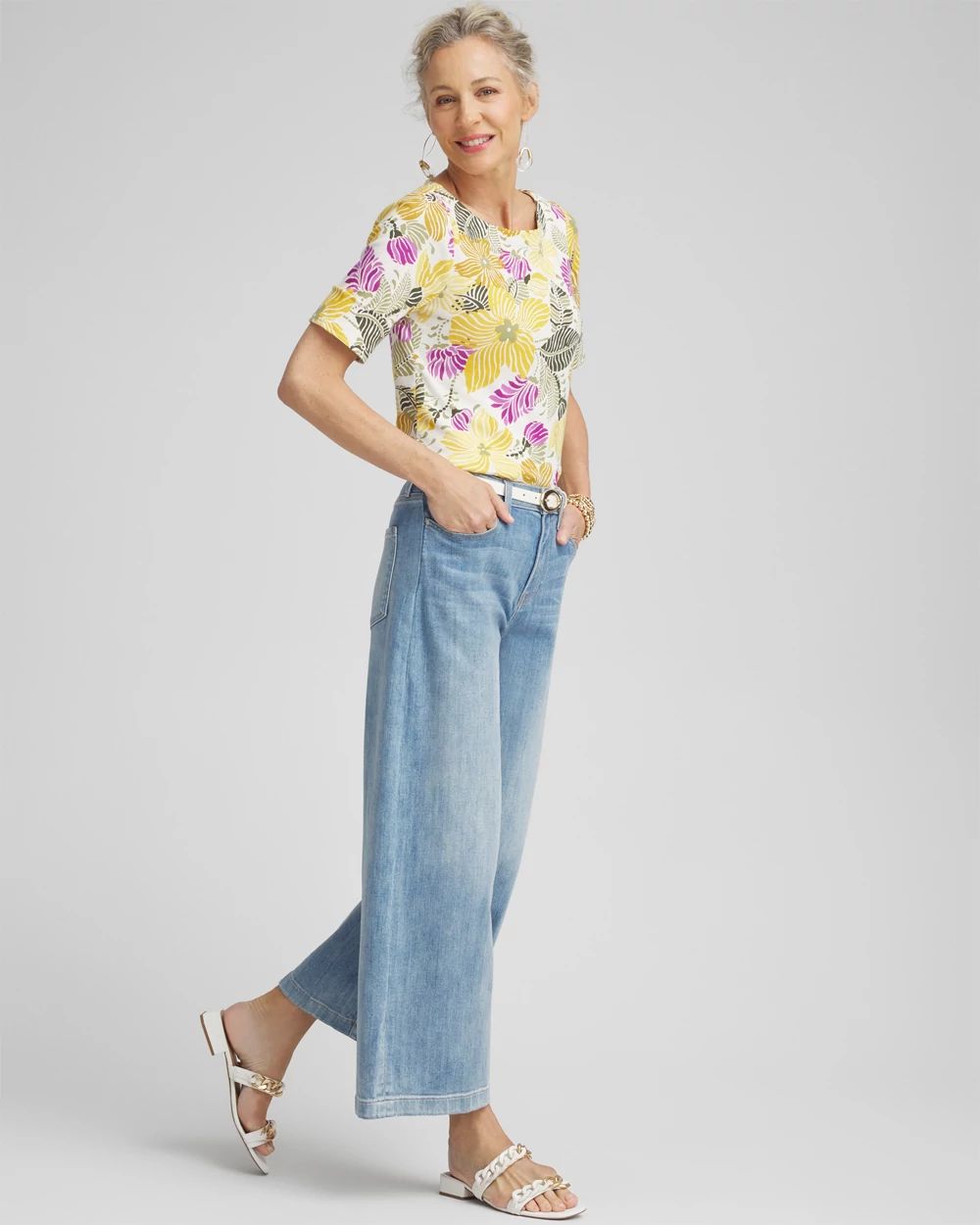 Floral Bateau Neck Tee