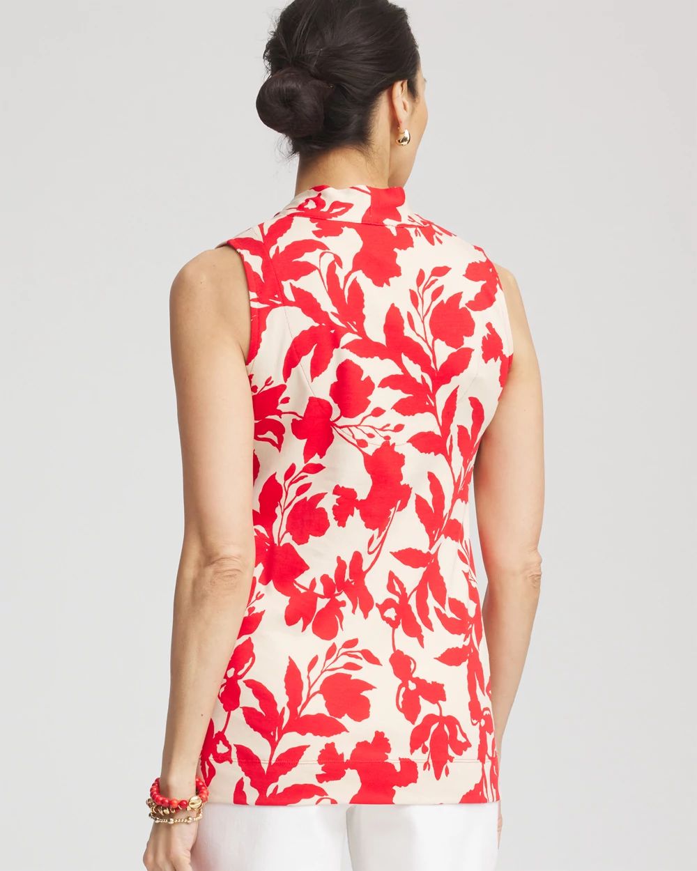 Floral Sleeveless V-Neck Tunic