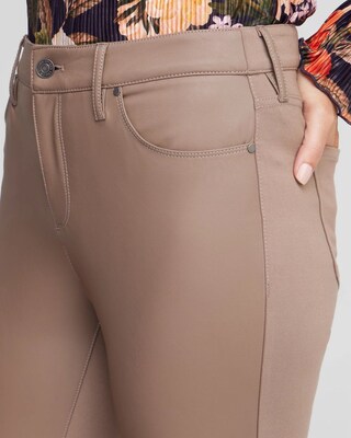Faux Leather Front Ponte Back Pants