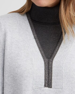 Y-neck Sweater Poncho