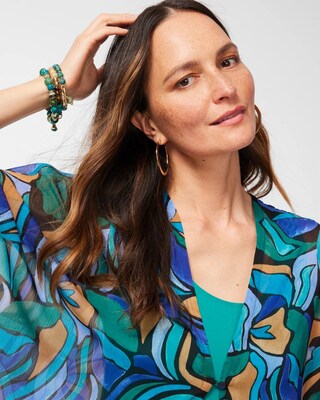 Floral Cuffed Ruana