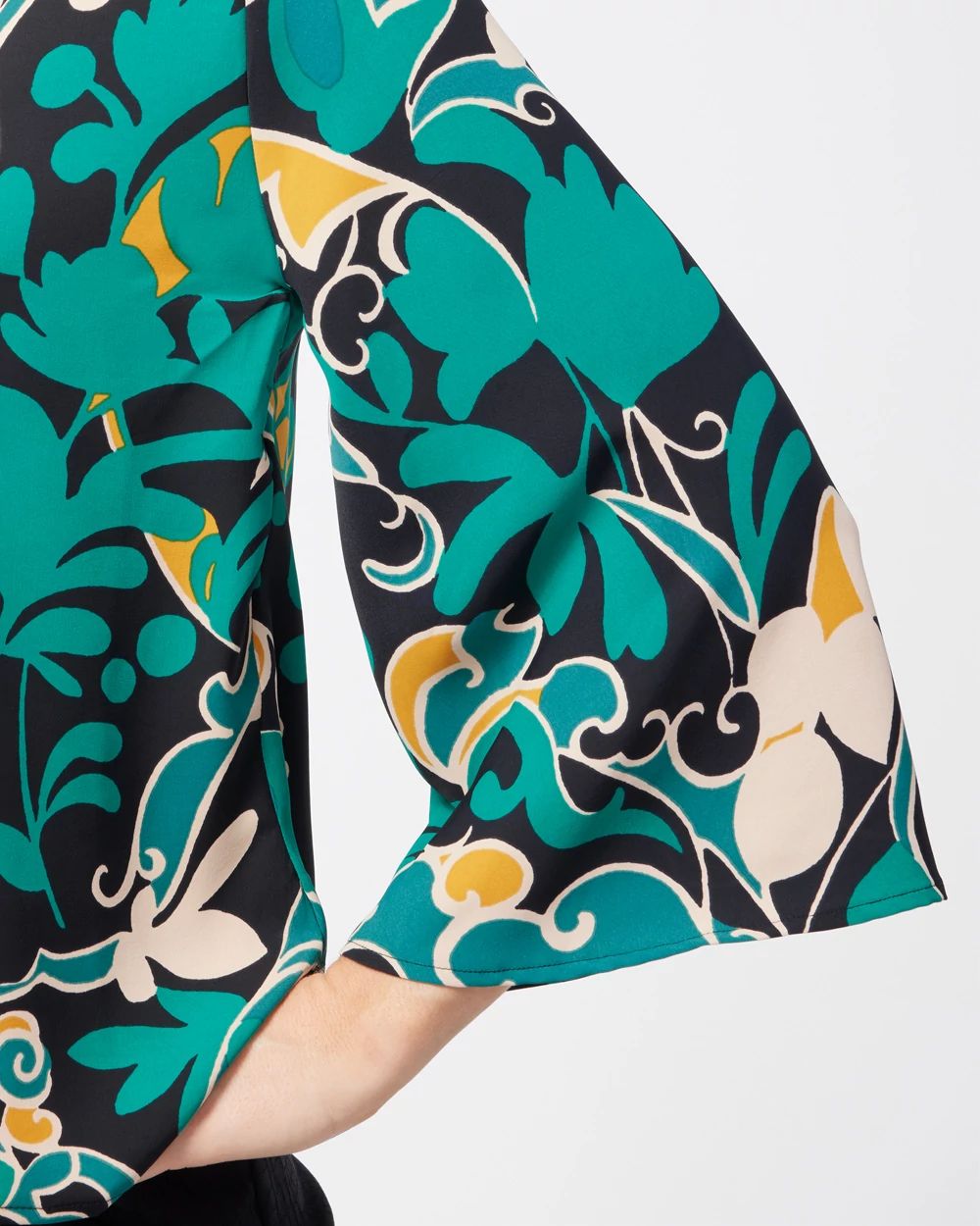 Floral Cape Sleeve Shirt