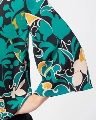 Floral Cape Sleeve Shirt