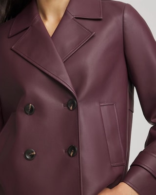 Faux Leather Trench Coat click to view larger image.