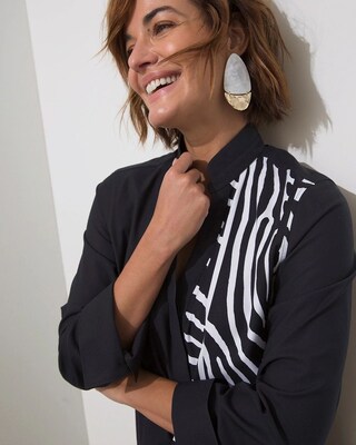 No-Iron Stretch Animal Print Tunic