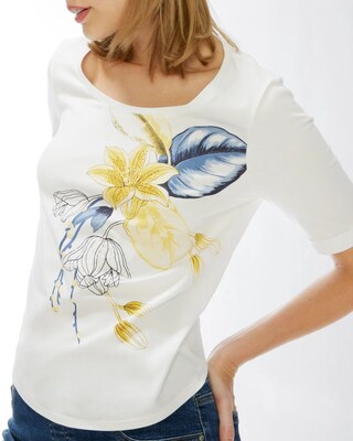 Beaded Embellished Floral Tee