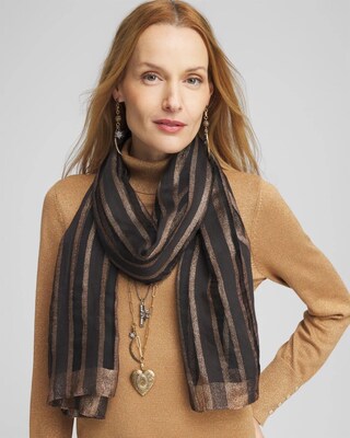 Metallic Silk Blend Scarf click to view larger image.