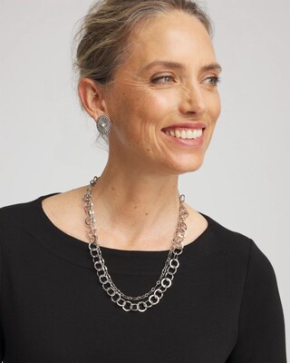 Convertible Medallion-Charm Collar Necklace click to view larger image.