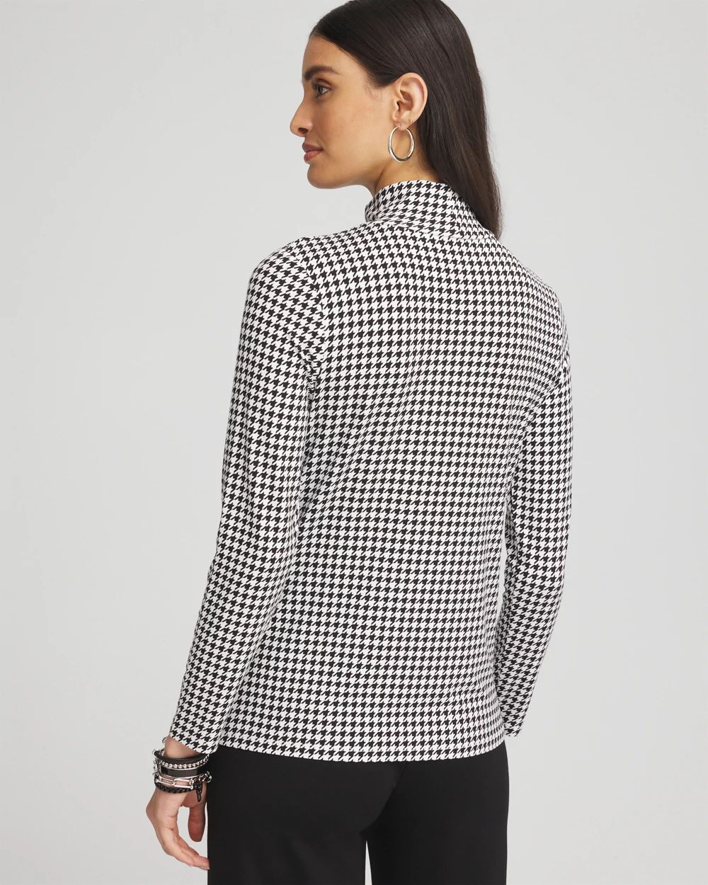 Touch of Cool™ Houndstooth Mock Neck Layering Tee