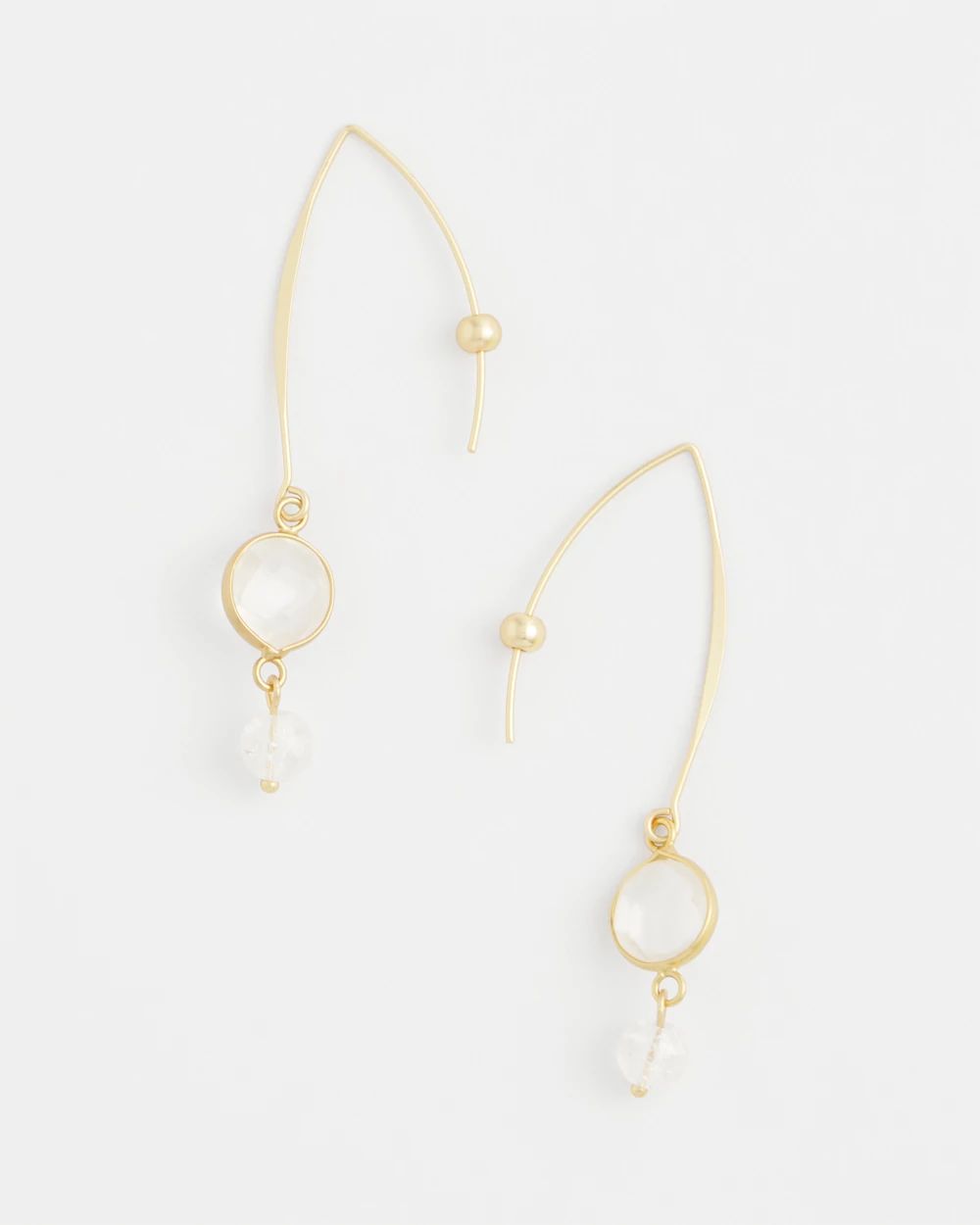 No Droop® Quartz Crystal Threader Earrings click to view larger image.