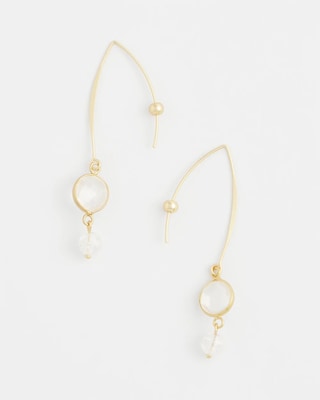 No Droop® Quartz Crystal Threader Earrings click to view larger image.