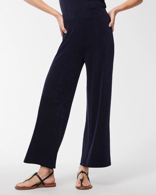 Travelers Wide Leg Side Slit Ankle Pants