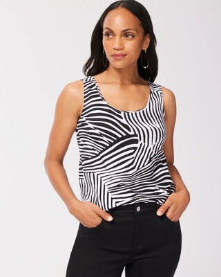 Zebra Print Cotton Slub Tank
