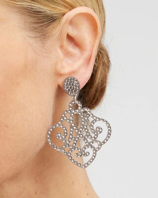Silver Tone Chandelier Earrings