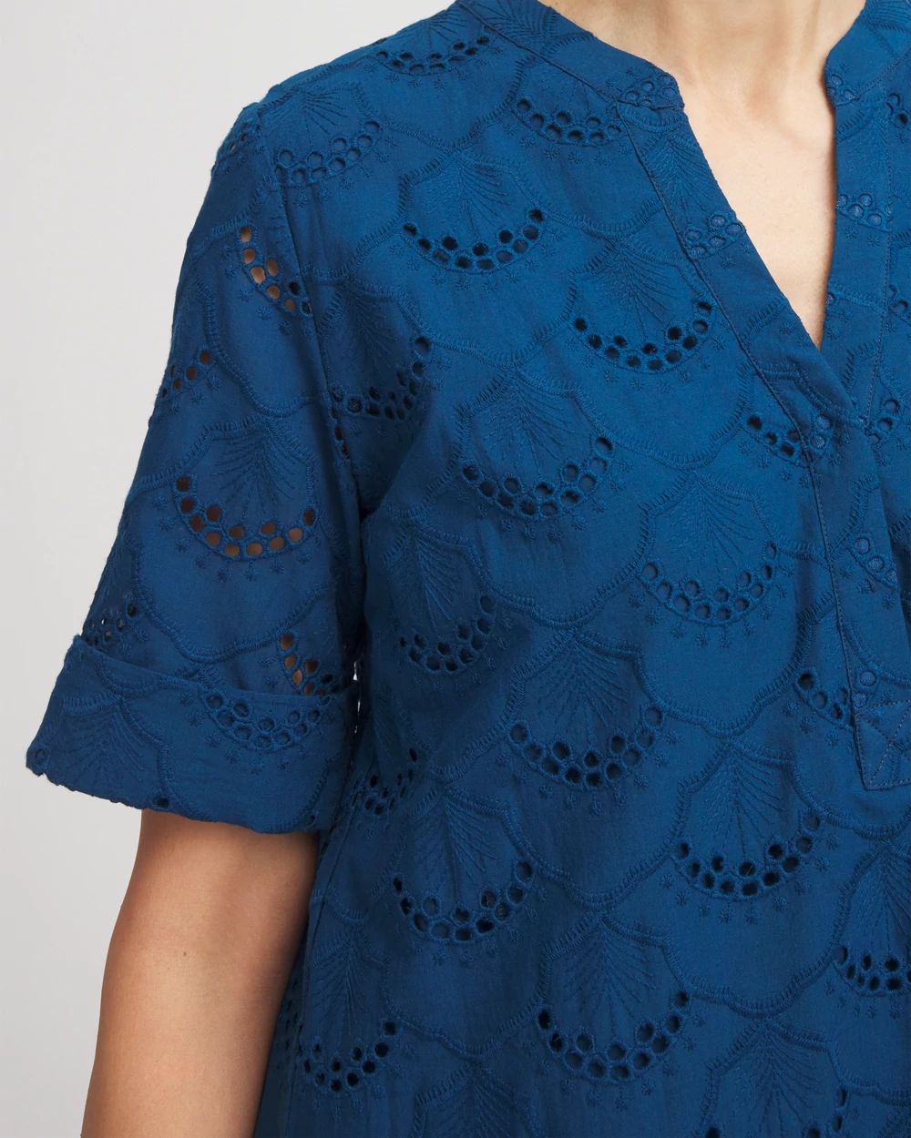 Eyelet Popover Dress