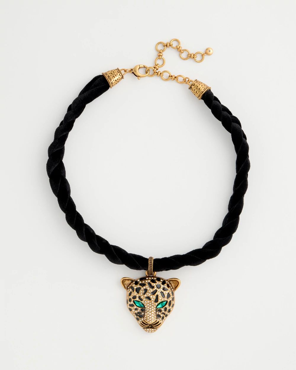 Green Eye Leopard Velvet Pendant