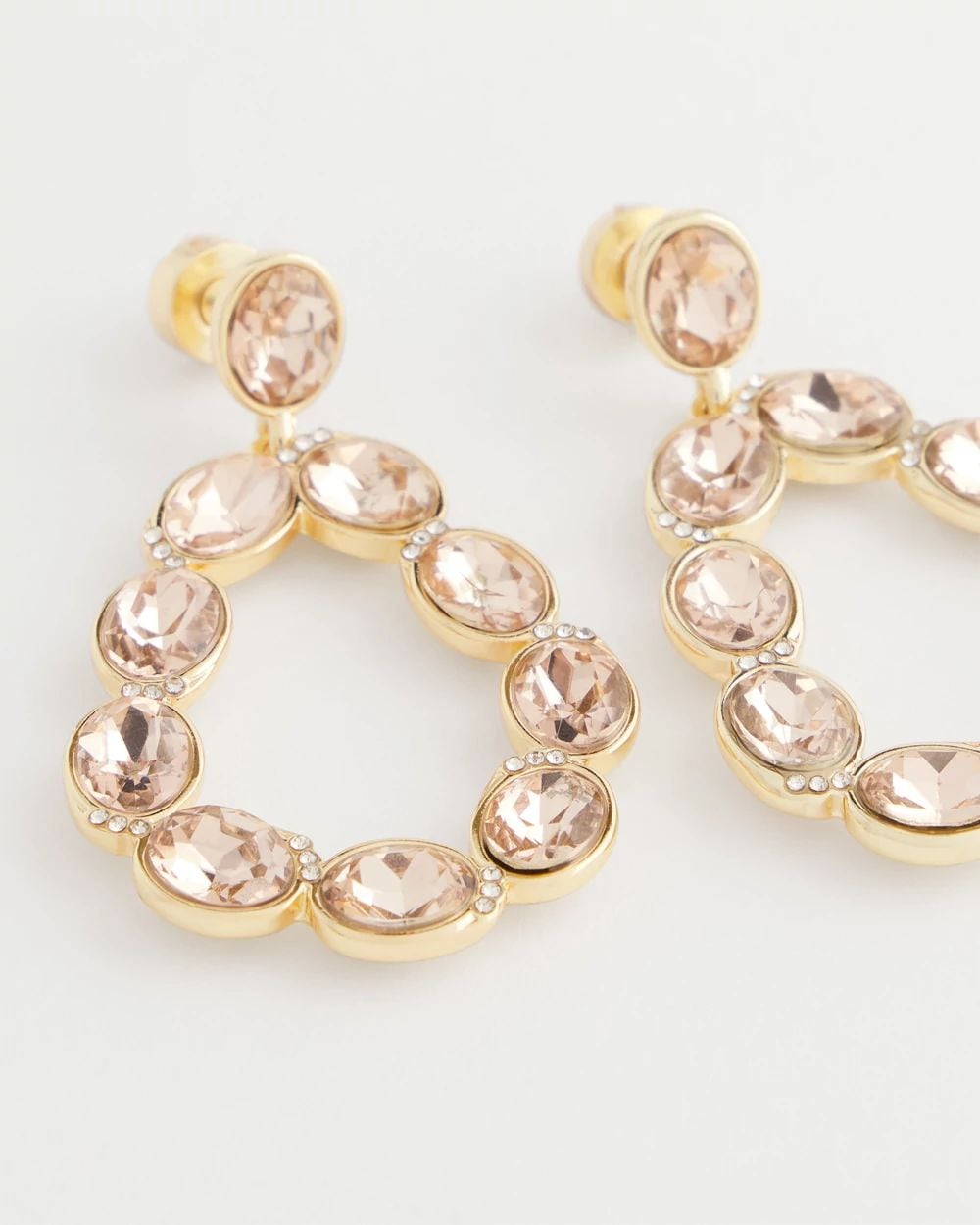 Blush Crystal Teardrop Earrings