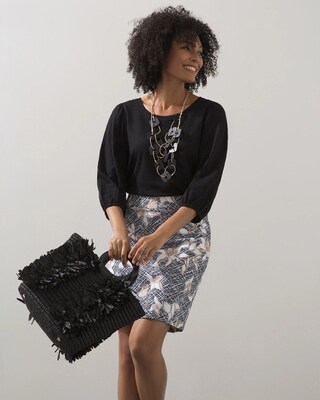 3/4 Puff Sleeve Slub Tee