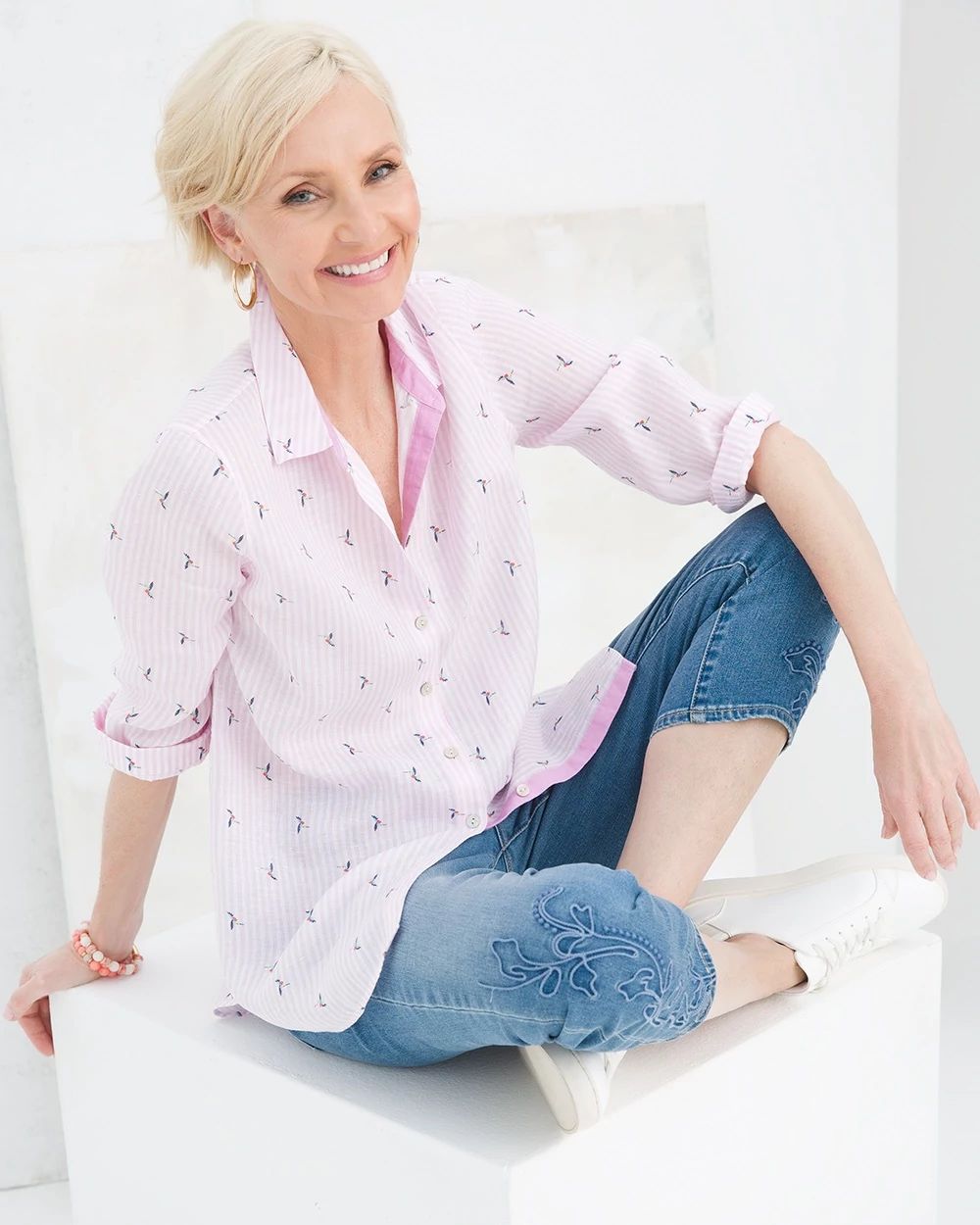 Hummingbird Striped Linen Shirt