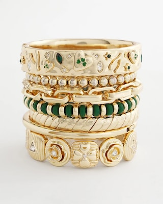 Green Gold Slice Stretch Bracelet click to view larger image.