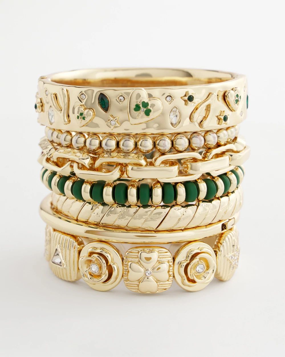 Green Gold Slice Stretch Bracelet