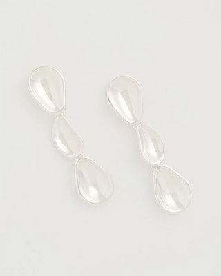 Silvertone Linear Drop Earrings click to view larger image.