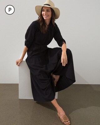 Petite Gauze Tiered Maxi Dress