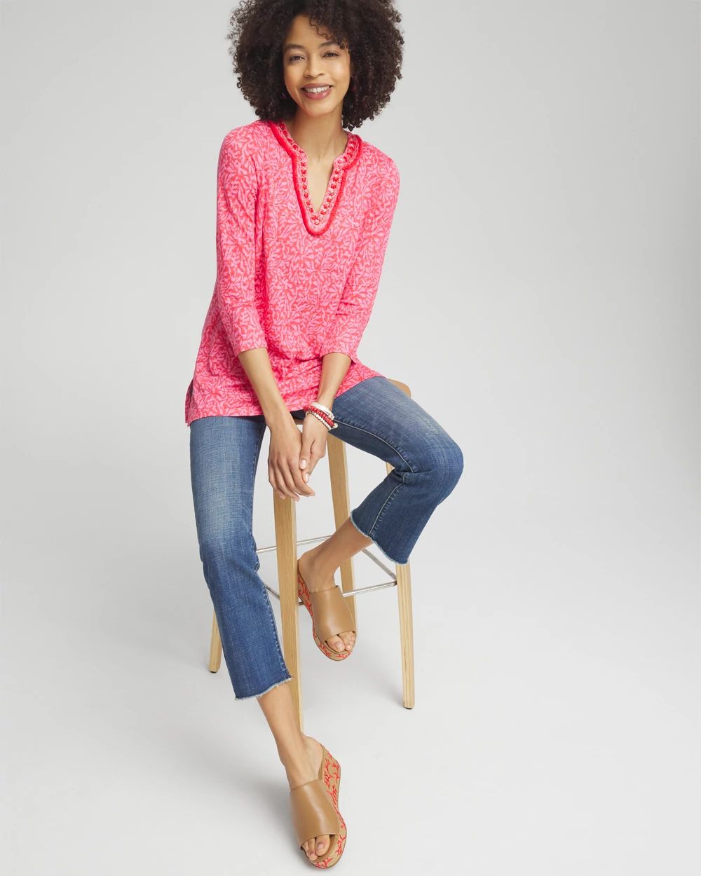 Linen Reef Embellished Tunic