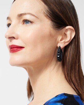 Black Rhinestone Hoops