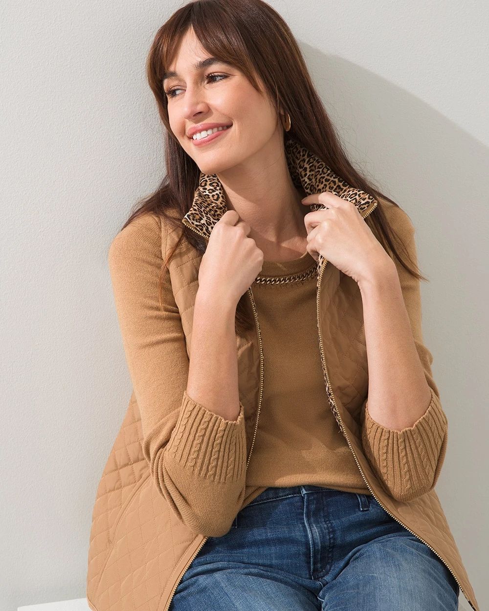 Chain Crew Neck Pullover Sweater